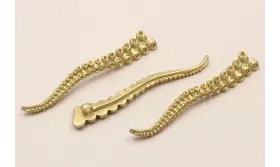 Pieza Pata Pulpo 65*10mm ailla trasera Dorado Mate / Cuentas Metálicas de Latón / Zamak