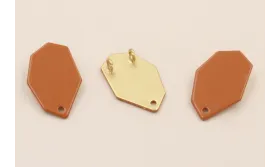 Cuenta Hexágono doble anilla trasera 20*13mm Teja / Cuentas Metálicas de Latón / Zamak