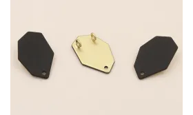 Cuenta Hexágono doble anilla trasera 20*13mm Negro / Cuentas Metálicas de Latón / Zamak