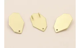 Cuenta Hexágono 2 anillas trasera 20*13mm O.Mate / Cuentas Metálicas de Latón / Zamak