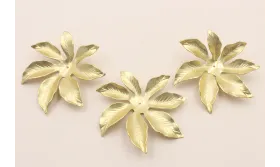 Cuenta Flor 7 pétados 55mm diametro Dorada Mate / Cuentas Metálicas de Latón / Zamak