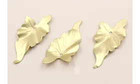 Cuenta Hoja perforada de 60*25mm Dorado Mate / Cuentas Metálicas de Latón / Zamak