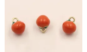 Colgante Tomate 5mm diámetro / Cuentas Metálicas de Latón / Zamak