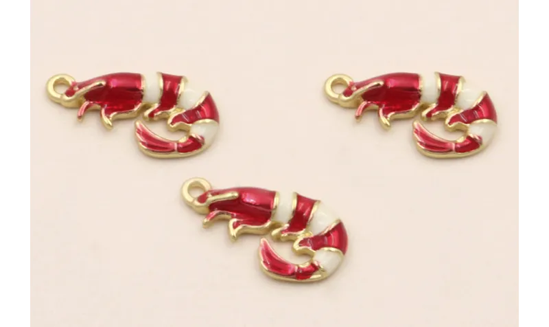 Colgante Gamba de Huelva 12*5mm Roja y Blanca