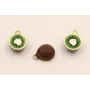 Colgante Kiwi 7*3mm Marron y verde / Cuentas Metálicas de Latón / Zamak
