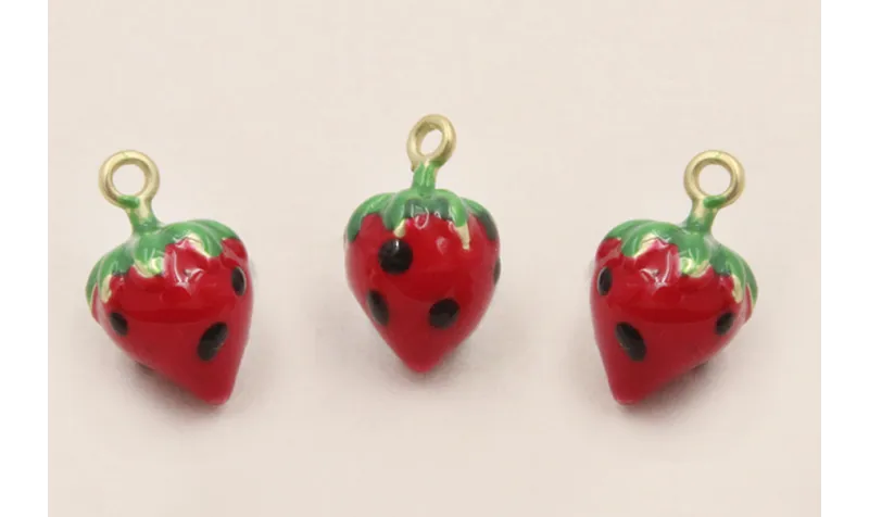 Colgante fresa 10*5mm Verde Y Rojo / Cuentas Metálicas de Latón / Zamak