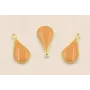 Colgante Acero Inox. Gota  14*6mm esmalte Naranja / Cuentas Metálicas de Acero Inoxidable