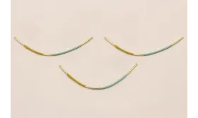 CuentaAcero Inox Arco 55mm Oro Turquesa Mostaza / Cuentas Metálicas de Acero Inoxidable