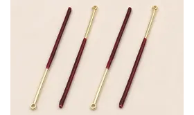 Acero Inox. Listón de 38mm Oro y granate / Cuentas Metálicas de Acero Inoxidable