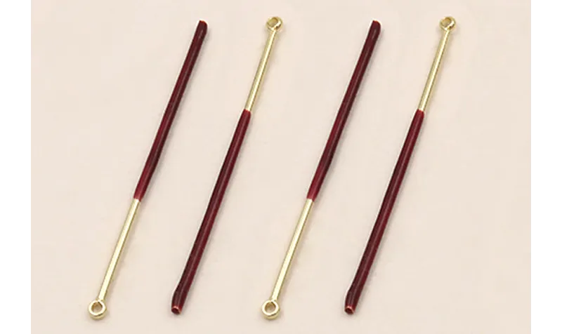 Acero Inox. Listón de 38mm Oro y granate / Cuentas Metálicas de Acero Inoxidable