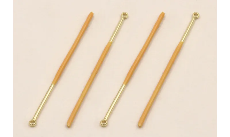 Colgante Acero Inox. Listón de 38mm Oro y Naranja / Cuentas Metálicas de Acero Inoxidable