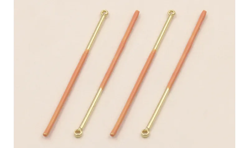 Colgante Acero Inox. Listón de 38mm Oro y Coral / Cuentas Metálicas de Acero Inoxidable