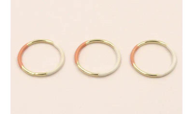 Aro Acero Inox. 15mm Oro Salmón Beige / Cuentas Metálicas de Acero Inoxidable