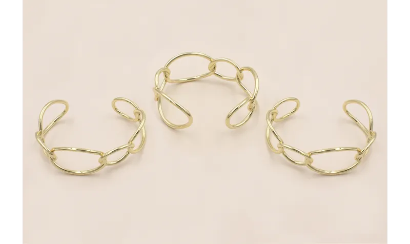 Pulsera Eslabones 24mm ancho  Dorad / Bases de Pulseras de Latón / Zamak