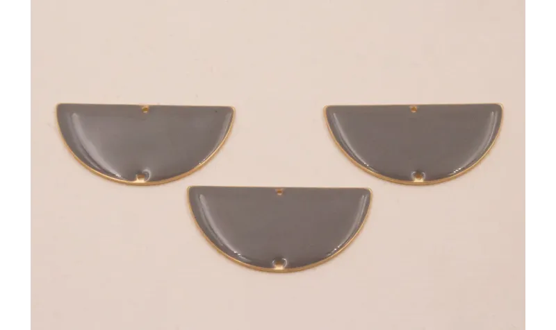 Semicirculo Esmaltado 31*16 Dorado Mate y Gris Semicirculo Esmaltado 31*16 Dorado Mate y Gris