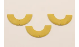 Pieza Medio Aro de 32mm diametro Esmalte Amarillo / Cuentas Metálicas de Latón / Zamak