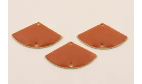 Abanico de 24*14mm esmalte Teja / Cuentas Metálicas de Latón / Zamak