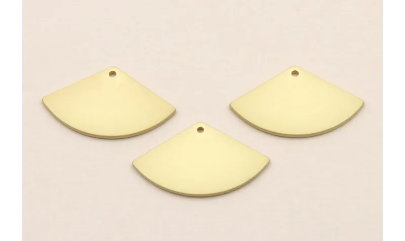 Pieza Abanico de 20*12mm Dorado Mate / Cuentas Metálicas de Latón / Zamak