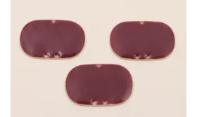 Cuenta Ovalada de 30*20mm esmalte Burdeos / Cuentas Metálicas de Latón / Zamak