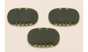 Cuenta Ovalada 25*18mm 5 + 2 agujeros verde / Cuentas Metálicas de Latón / Zamak