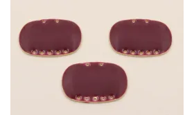 Cuenta Ovalada 25*18mm 5 + 2 agujeros Burdeos / Cuentas Metálicas de Latón / Zamak