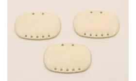 Cuenta Ovalada 25*18mm 5 + 2 agujeros Beige / Cuentas Metálicas de Latón / Zamak