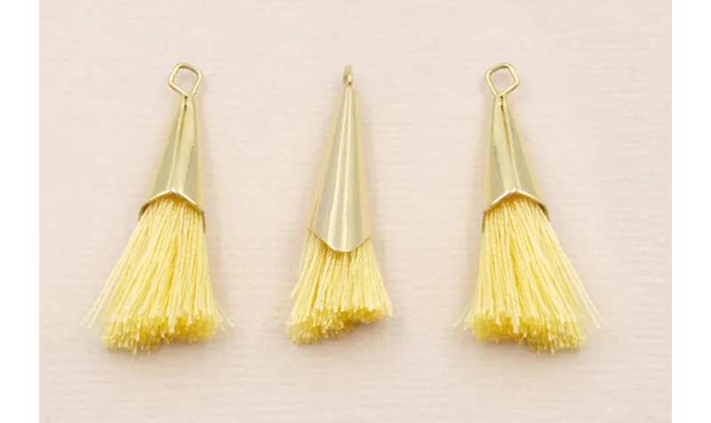 Casquilla metálica Oro con fleco Amarillo 20+20mm