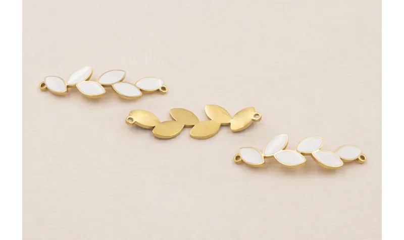 Entrepieza Pétalos 35*800 Acero Inox. Oro y Blanco