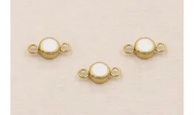 Entrepieza Acero Inox. Disco de 4mm Oro y Blanco / Cuentas Metálicas de Acero Inoxidable