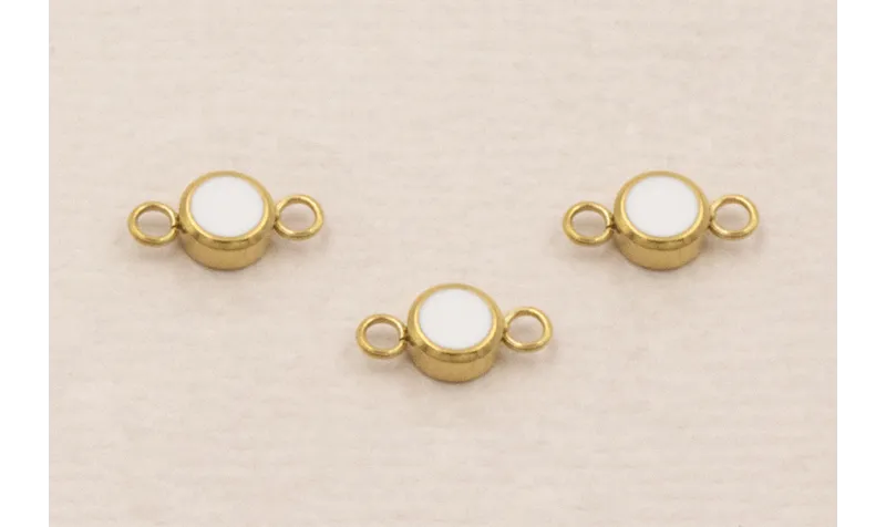 Entrepieza Acero Inox. Disco de 4mm Oro y Blanco / Cuentas Metálicas de Acero Inoxidable