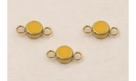 Entrepieza Acero Inox. Disco de 4mm Oro y Mostaza / Cuentas Metálicas de Acero Inoxidable