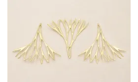 Colgante Coral 55*45mm Dorado Mate / Cuentas Metálicas de Latón / Zamak