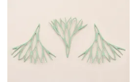 Colgante Coral 55*45mm Esmalte Turquesa / Cuentas Metálicas de Latón / Zamak