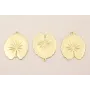 Entrepieza Flor Loto Plana 35*20mm Dorado Mate / Cuentas Metálicas de Latón / Zamak