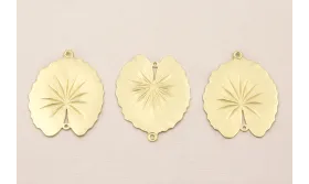 Entrepieza Flor Loto Plana 35*20mm Dorado Mate / Cuentas Metálicas de Latón / Zamak