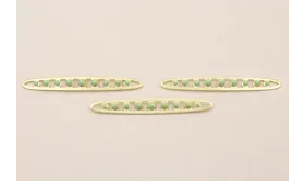 Pieza Vaina Guisantes 52*7 Dorado Mate y Turquesa / Cuentas Metálicas de Latón / Zamak