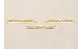 Pieza Vaina Guisantes 52*7 Dorado Mate y Blanco / Cuentas Metálicas de Latón / Zamak