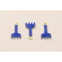 Colgante rastrillo 12*7mm Dorado Mate Azul  / Cuentas Metálicas de Latón / Zamak