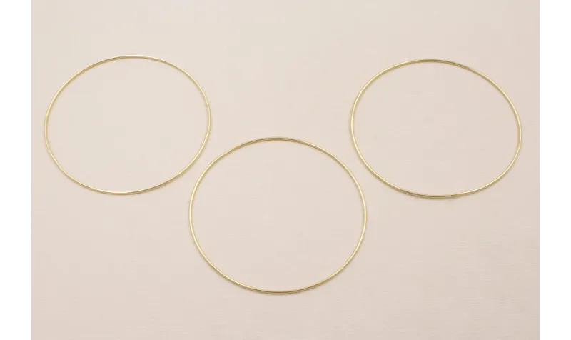 Aro Pulsera de 65mm diámetro y 1mm Grosor Baño Oro.  CXH241-1