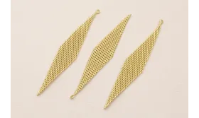 Pieza de Malla forma Rombo 70*15mm Dorado Mate / Cuentas Metálicas de Latón / Zamak