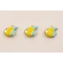 Colgante Pez 10*8mm Pintado Turquesa y Amarillo / Cuentas Metálicas de Latón / Zamak