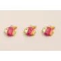 Colgante Pez 10*8mm Pintado  Naranja y Rosa / Cuentas Metálicas de Latón / Zamak