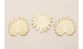 CuentaHoja Concava 45*40mm Dorado Mate / Cuentas Metálicas de Latón / Zamak