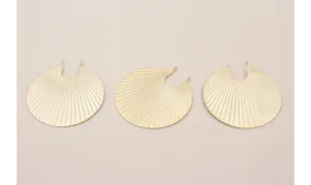 Pieza Colgante Disco estriado 45mm Dorado Mate / Cuentas Metálicas de Latón / Zamak