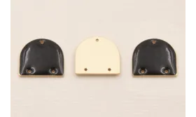 Cuenta Semi Ovalo 15*13mm Esmalte Negro / Cuentas Metálicas de Latón / Zamak