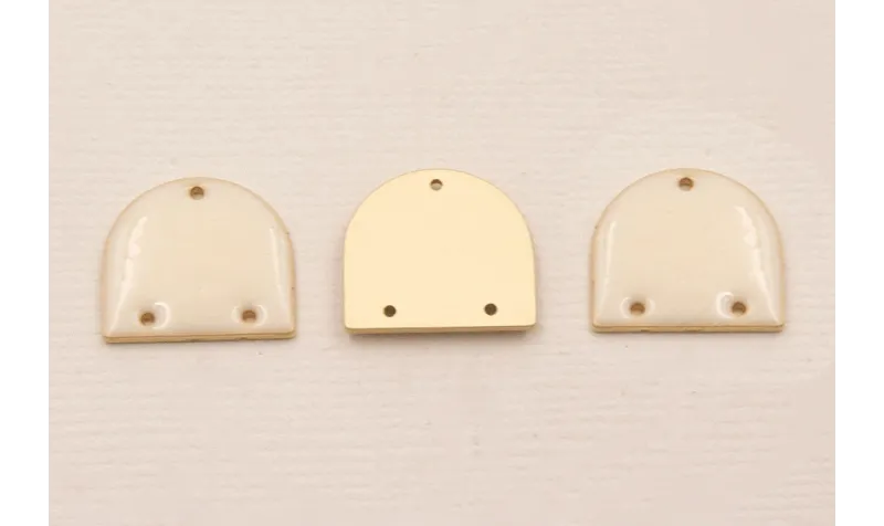 Cuenta Semi Ovalo 15*13mm Esmalte Rosa claro / Cuentas Metálicas de Latón / Zamak