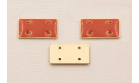 Cuenta Rectandulo Oro Mate 15*7mm  Rosa Coral / Cuentas Metálicas de Latón / Zamak