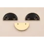 Cuenta Semicirculo 15*7mm esmalte Negro / Cuentas Metálicas de Latón / Zamak