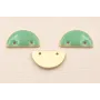 Cuenta Semicirculo 15*7mm esmalte Turquesa / Cuentas Metálicas de Latón / Zamak