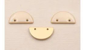 Cuenta Semicirculo 15*7mm esmalte Rosa claro / Cuentas Metálicas de Latón / Zamak